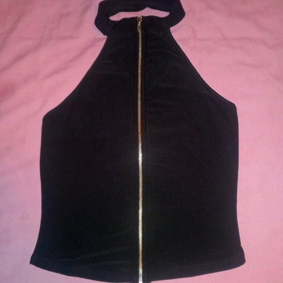 Style Shop Tops - 🌠High Neck Open Back Zip Up Halter Top